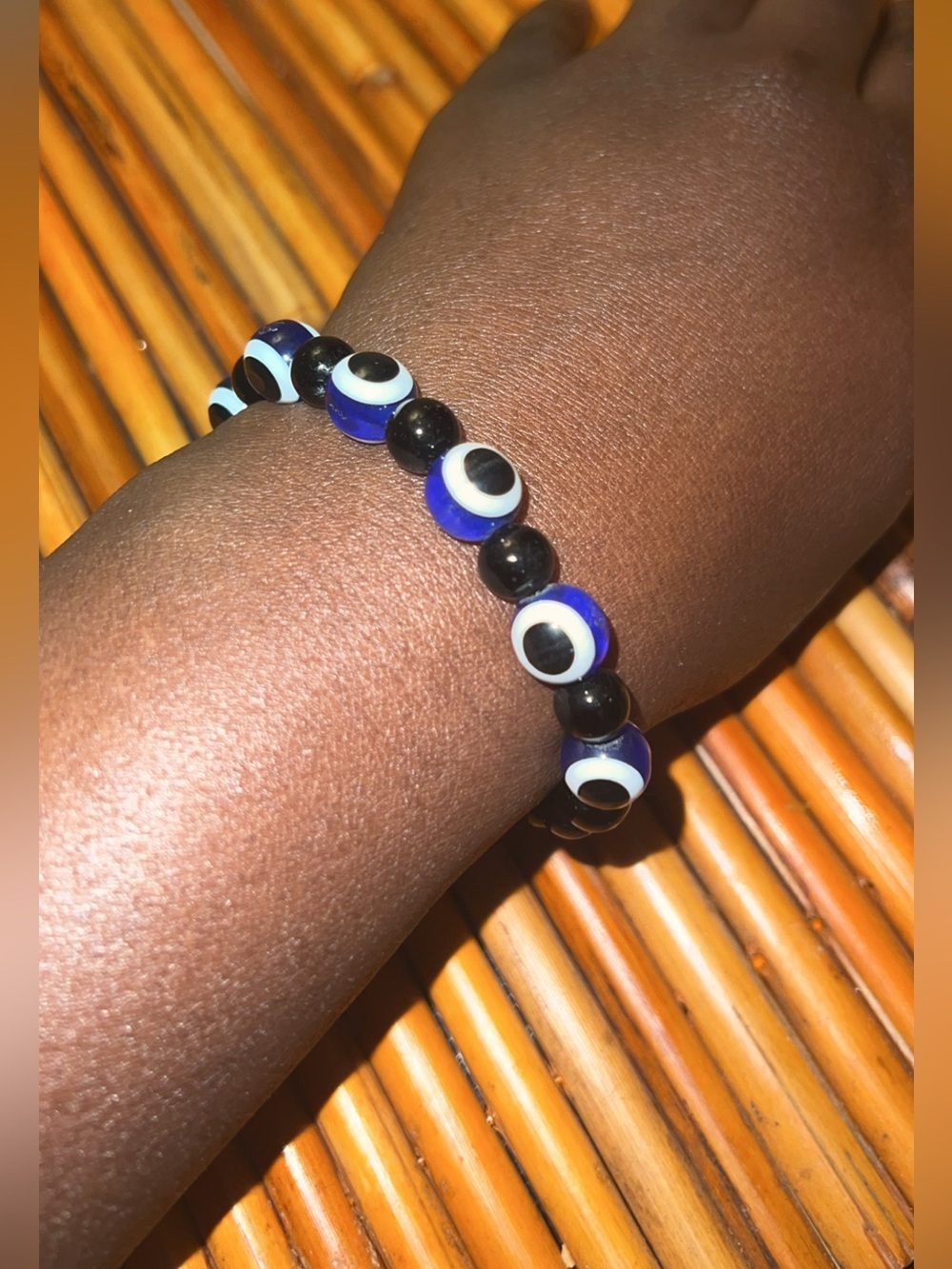 Evil Eye Beaded Bracelet – Adjustable Unisex Protection Jewelry - Picture 5 of 14